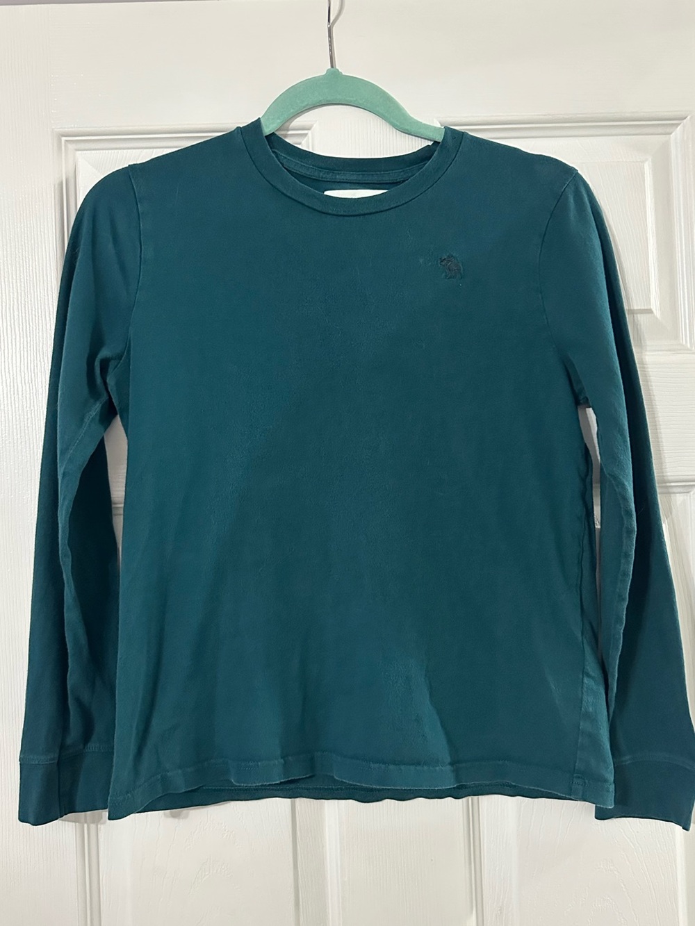 Boys Abercrombie Kids Long Sleeve T-Shirt, Hunter Green, Size 11/13